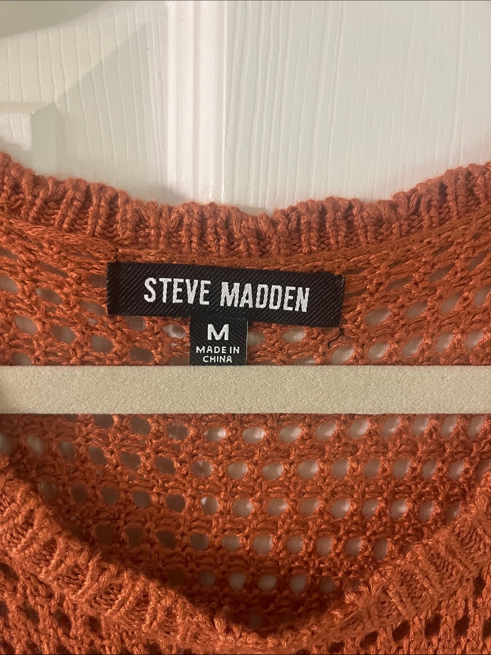 Steve Madden Orangish/tan Open-Knit Midi Dress - Picture 3 of 5